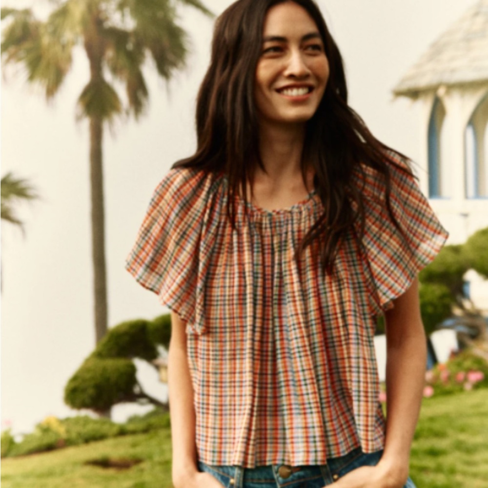 The Great. | The Dale Top in midsummer plaid size small